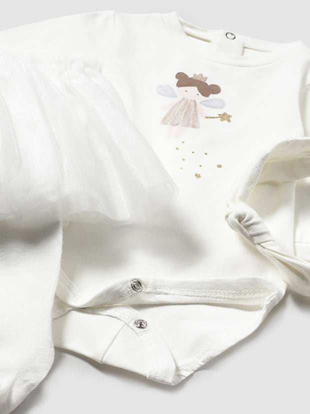 Mayoral Baby Girl White Fairy Romper Tutu & Headband (1M-18M)