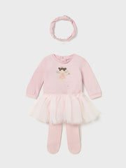 Mayoral Baby Girl Pink Fairy Romper Tutu & Headband (1M-18M)