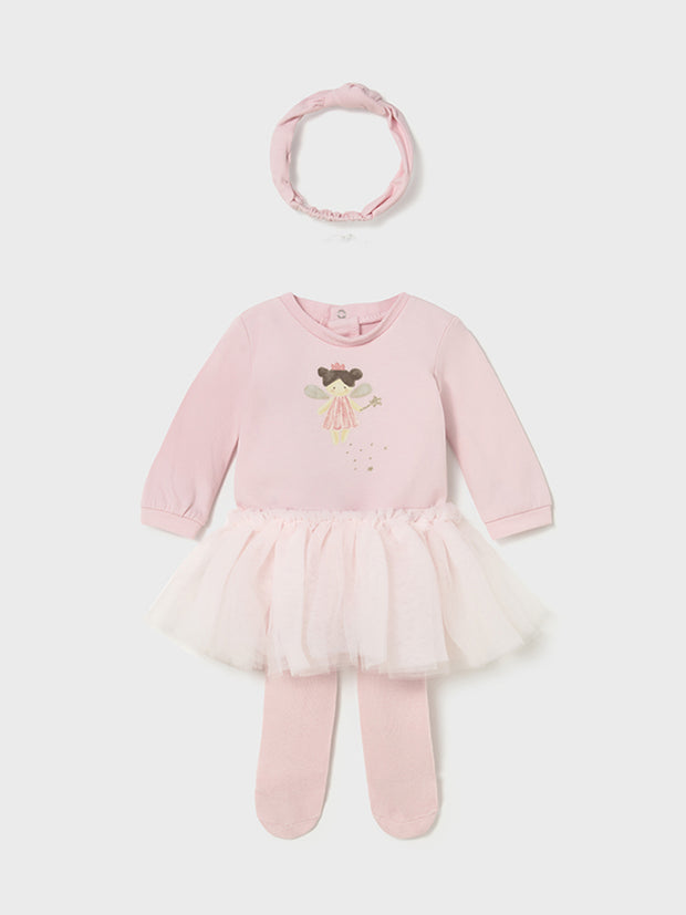 Mayoral Baby Girl Pink Fairy Romper Tutu & Headband (1M-18M)