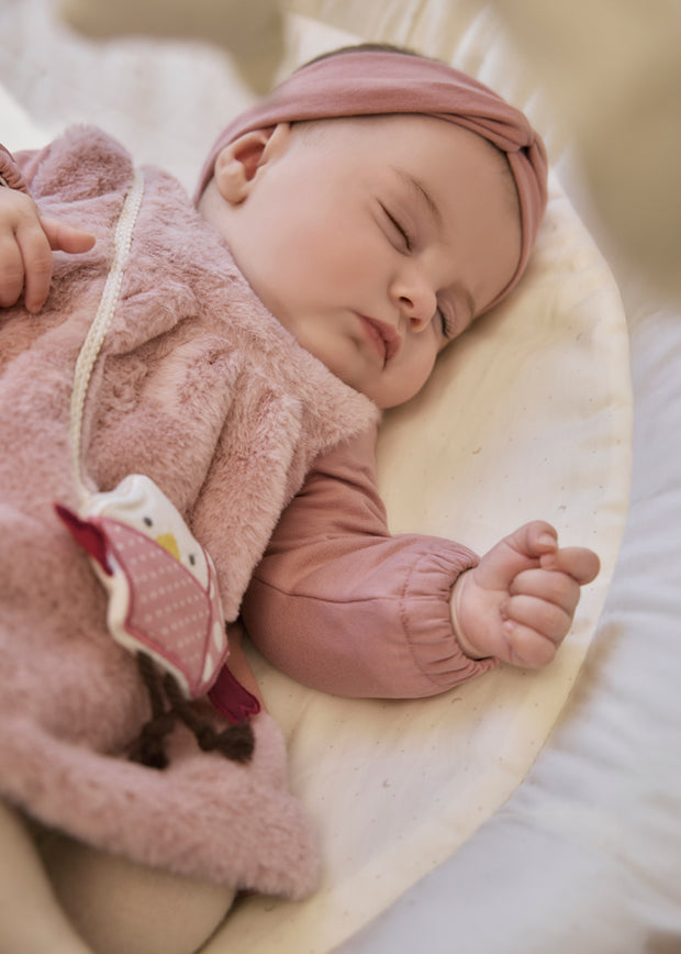Mayoral Baby Girl Faux Fur Dress & Headband - Peach (2M-18M)