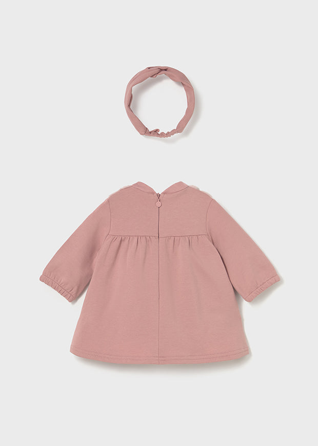 Mayoral Baby Girl Faux Fur Dress & Headband - Peach (2M-18M)