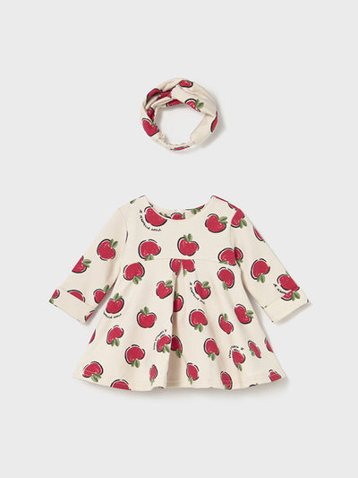 Mayoral Baby Girl Red Apple Dress & Headband (2M-18M)