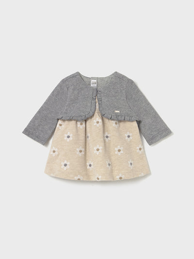 Mayoral Baby Girl Floral Dress & Knit Cardigan (1M-18M)
