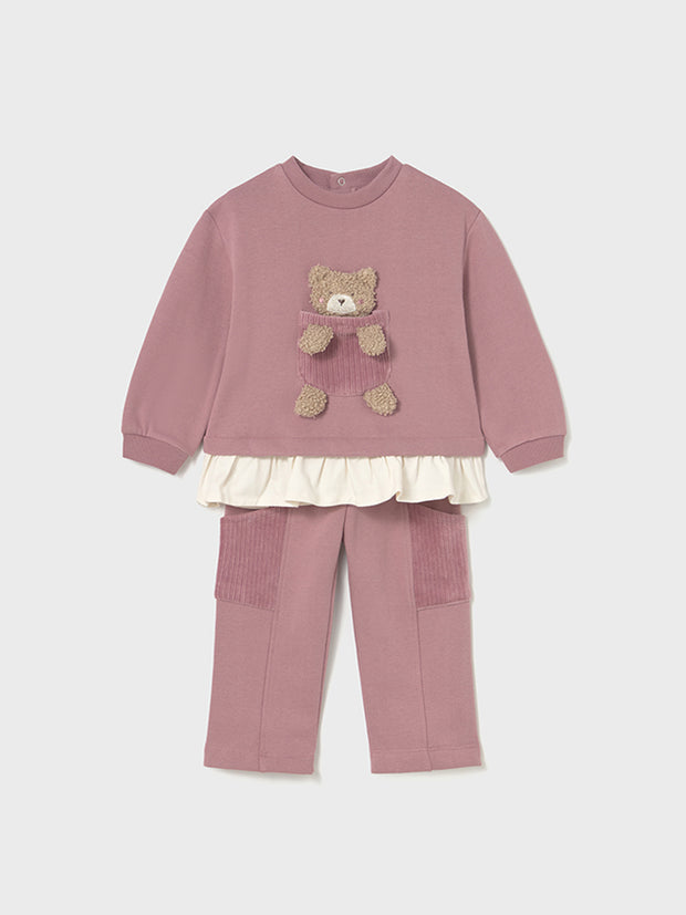 Mayoral Toddler Girl Pink Bear Tracksuit (12M-4Y)