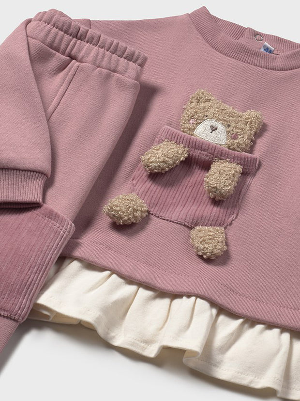 Mayoral Toddler Girl Pink Bear Tracksuit (12M-4Y)