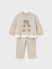 Mayoral Toddler Girl Cream Bear Tracksuit (12M-4Y)