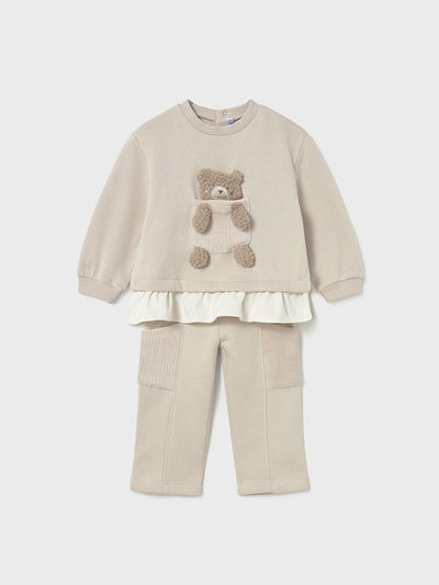 Mayoral Toddler Girl Cream Bear Tracksuit (12M-4Y)