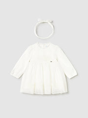 Mayoral Toddler Girl White Tulle Dress & Headband (12M-4Y)