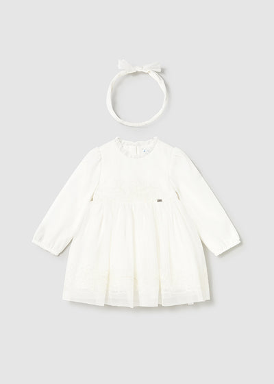 Mayoral Toddler Girl White Tulle Dress & Headband (12M-4Y)