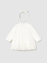 Mayoral Toddler Girl White Tulle Dress & Headband (12M-4Y)