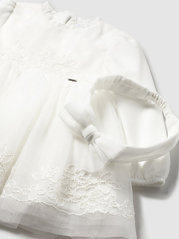 Mayoral Toddler Girl White Tulle Dress & Headband (12M-4Y)