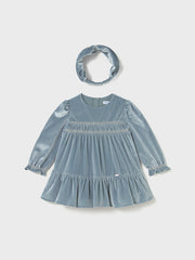 Mayoral Toddler Girl Blue Velvet Dress & Headband (12M-4Y)