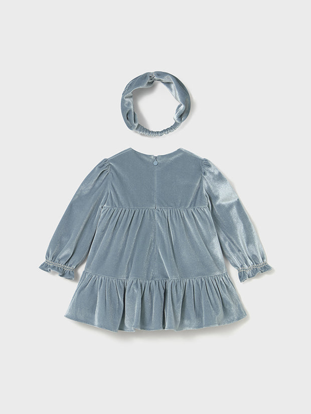 Mayoral Toddler Girl Blue Velvet Dress & Headband (12M-4Y)