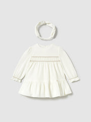 Mayoral Toddler Girl White Velvet Dress & Headband (12M-4Y)