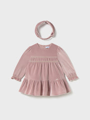 Mayoral Toddler Girl Pink Velvet Dress & Headband (12M-4Y)