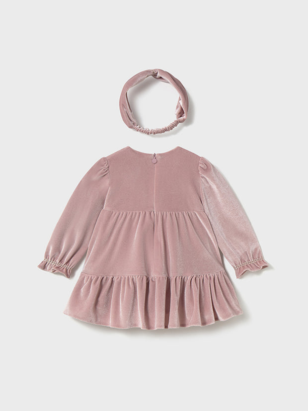 Mayoral Toddler Girl Pink Velvet Dress & Headband (12M-4Y)