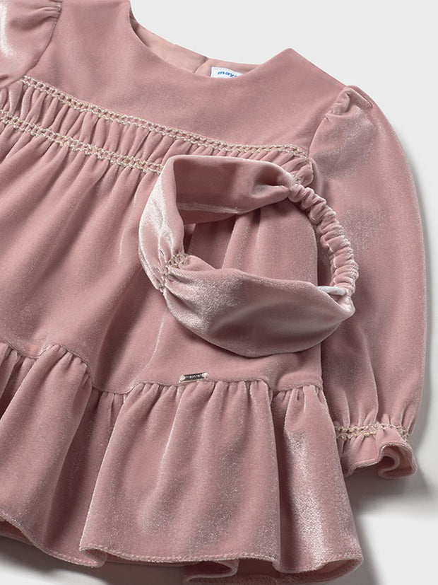 Mayoral Toddler Girl Pink Velvet Dress & Headband (12M-4Y)