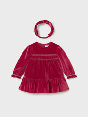 Mayoral Toddler Girl Red Velvet Dress & Headband (12M-4Y)