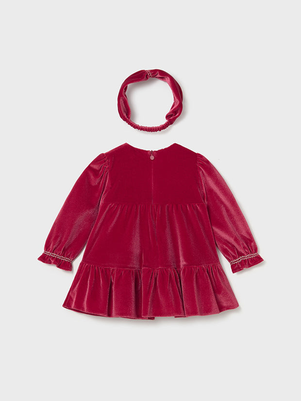 Mayoral Toddler Girl Red Velvet Dress & Headband (12M-4Y)