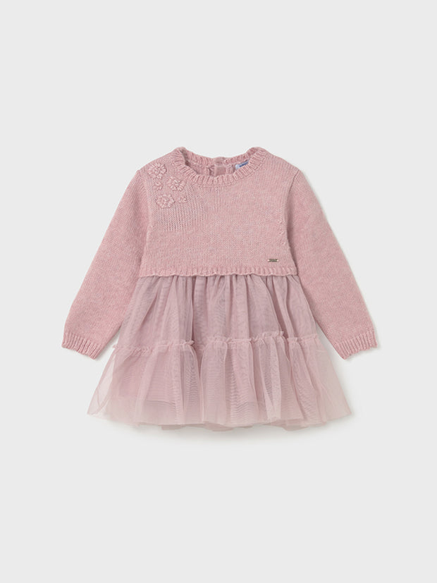 Mayoral Toddler Girl Pink Knitted Tulle Dress (12M-4Y)