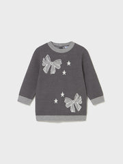 Mayoral Toddler Girl Black & Grey Bow Jumper Dress (12M-4Y)