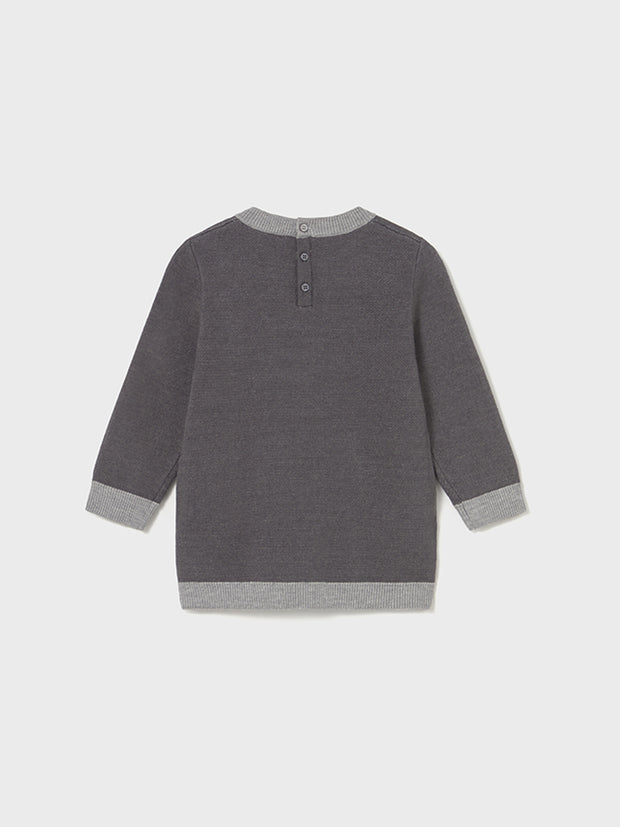 Mayoral Toddler Girl Black & Grey Bow Jumper Dress (12M-4Y)