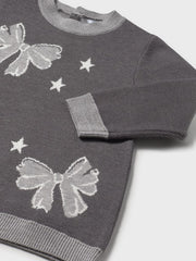 Mayoral Toddler Girl Black & Grey Bow Jumper Dress (12M-4Y)