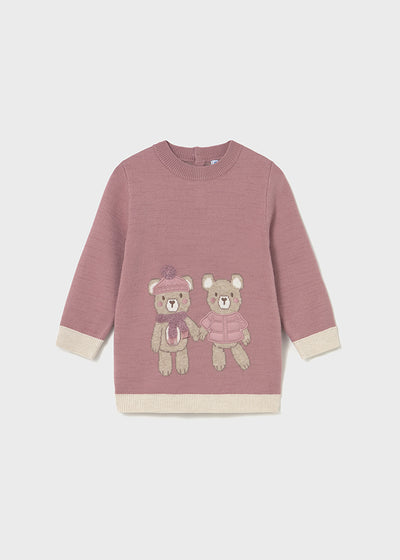 Mayoral Toddler Girl Pink Bear Jumper Dress (12M-4Y)