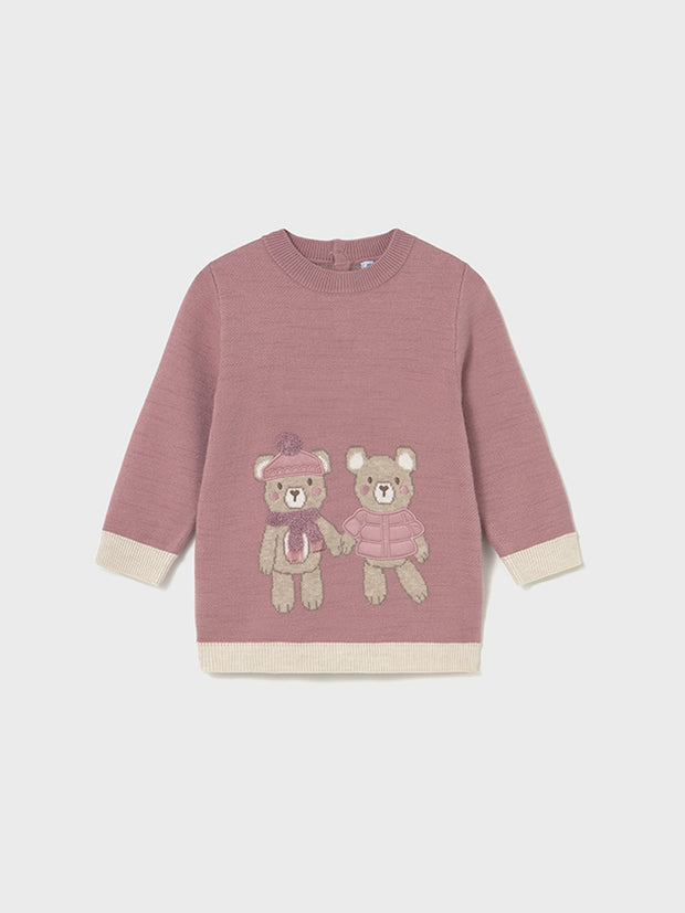 Mayoral Toddler Girl Pink Bear Jumper Dress (12M-4Y)