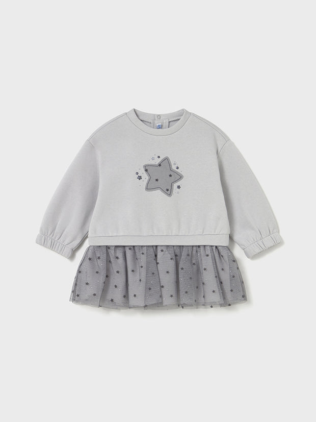 Mayoral Toddler Girl Grey Star Jumper Dress (12M-4Y)