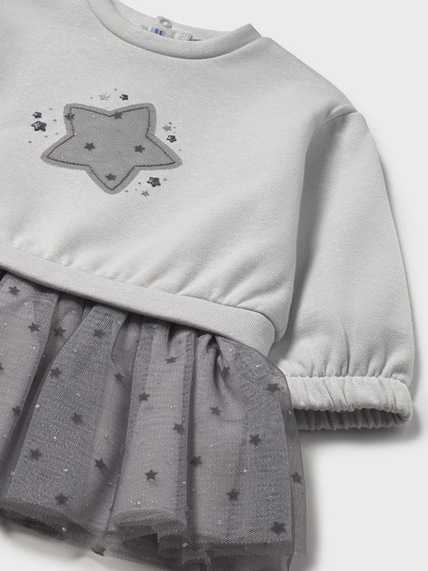 Mayoral Toddler Girl Grey Star Jumper Dress (12M-4Y)
