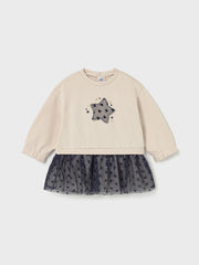 Mayoral Toddler Girl Cream & Navy Star Jumper Dress (12M-4Y)
