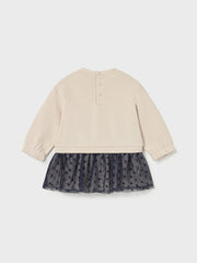 Mayoral Toddler Girl Cream & Navy Star Jumper Dress (12M-4Y)