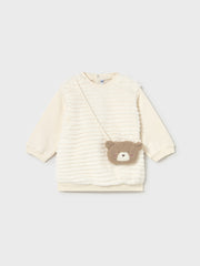 Mayoral Toddler Girl Cream Fur Dress & Bag (12M-4Y)