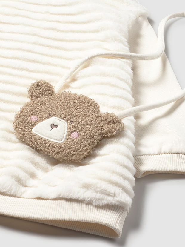 Mayoral Toddler Girl Cream Fur Dress & Bag (12M-4Y)