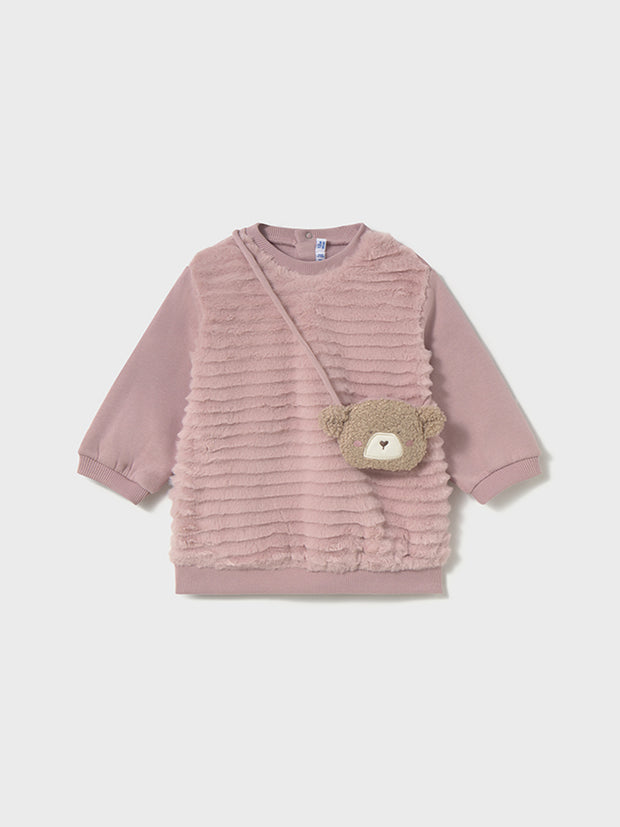 Mayoral Toddler Girl Pink Fur Dress & Bag (12M-4Y)
