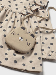 Mayoral Toddler Girl Beige Polka Dot Dress & Bag (12M-4Y)