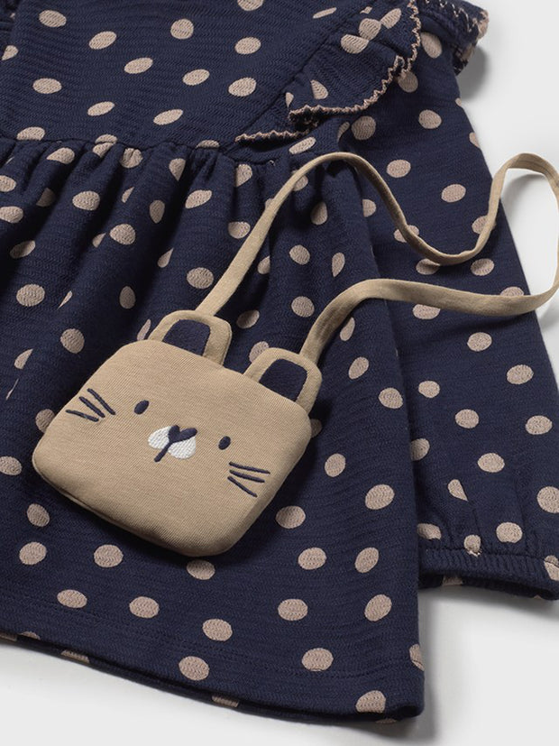 Mayoral Toddler Girl Navy Polka Dot Dress & Bag (12M-4Y)