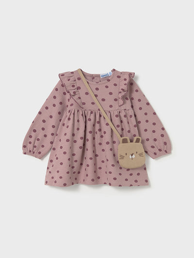 Mayoral Toddler Girl Pink Polka Dot Dress & Bag (12M-4Y)