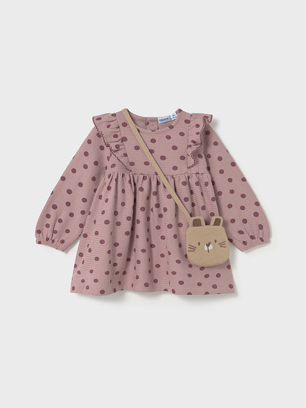 Mayoral Toddler Girl Pink Polka Dot Dress & Bag (12M-4Y)