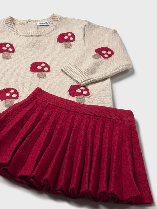 Mayoral Toddler Girl Mushroom Jumper & Skirt (12M-4Y)