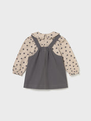 Mayoral Toddler Girl Dark Denim Pinafore & Polka Dot Top (12M-4Y)
