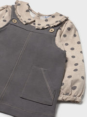 Mayoral Toddler Girl Dark Denim Pinafore & Polka Dot Top (12M-4Y)