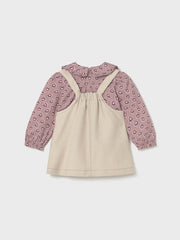 Mayoral Toddler Girl Cream Denim Pinafore & Polka Dot Top (12M-4Y)