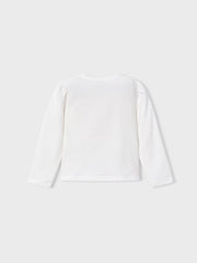 Mayoral Junior Girl White Graphic Long Sleeve Top (3Y-8Y)