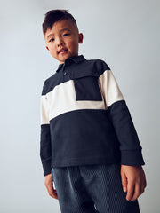 Mayoral Junior Boy Navy & Cream Polo Shirt (3Y-8Y)