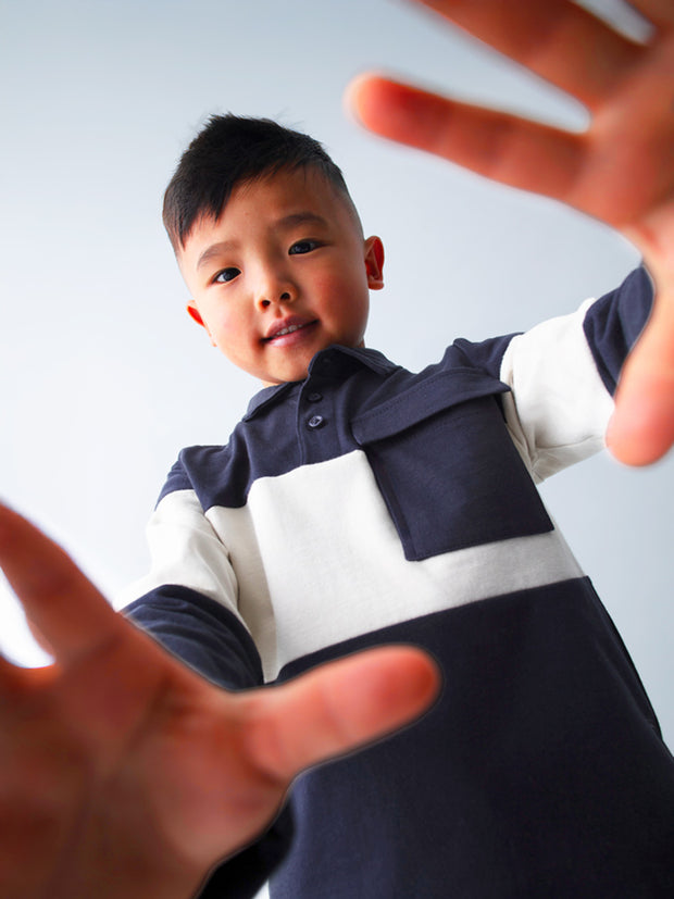 Mayoral Junior Boy Navy & Cream Polo Shirt (3Y-8Y)