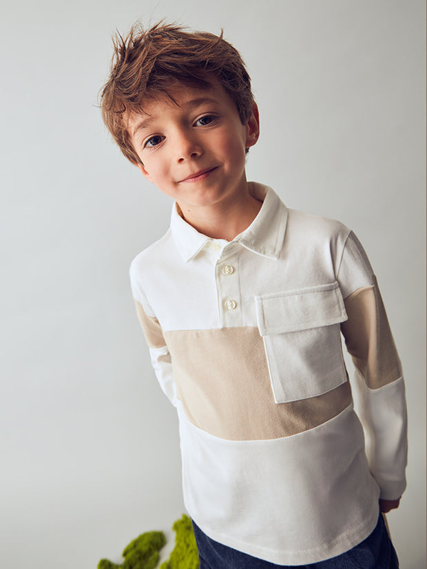 Mayoral Junior Boy Cream Polo Shirt (3Y-8Y)