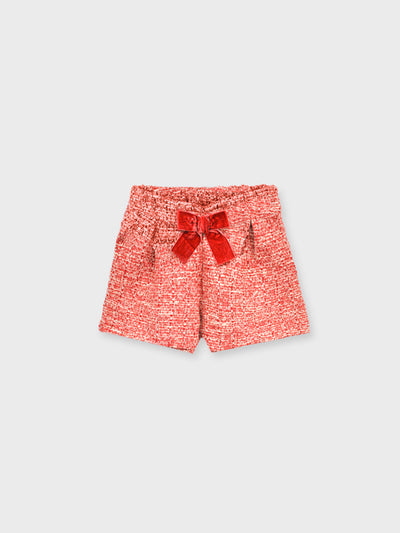 Mayoral Junior Girl Red Tweed Shorts (3Y-8Y)