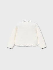 Mayoral Junior Girl Cream & Black Bow Jumper (3Y-8Y)